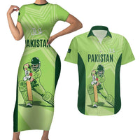 Custom Pakistan Cricket Couples Matching Short Sleeve Bodycon Dress and Hawaiian Shirt Go Shaheens LT15