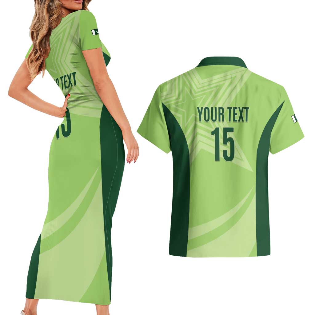 Custom Pakistan Cricket Couples Matching Short Sleeve Bodycon Dress and Hawaiian Shirt Go Shaheens LT15