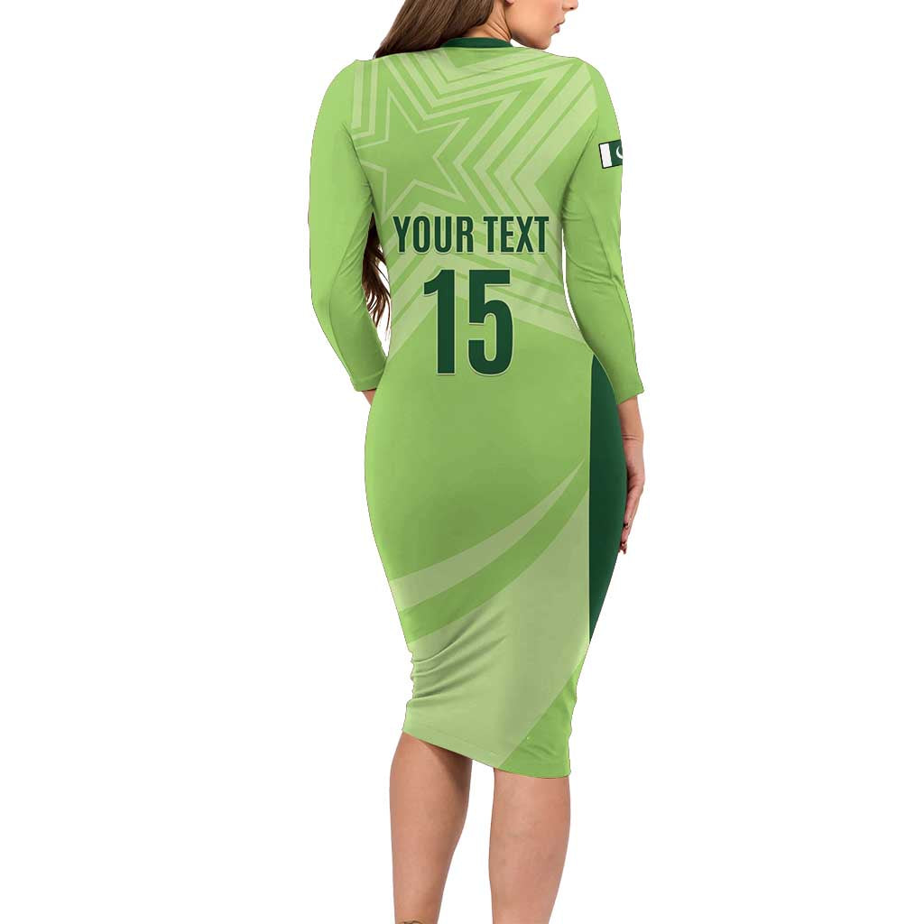 Custom Pakistan Cricket Family Matching Long Sleeve Bodycon Dress and Hawaiian Shirt Go Shaheens LT15