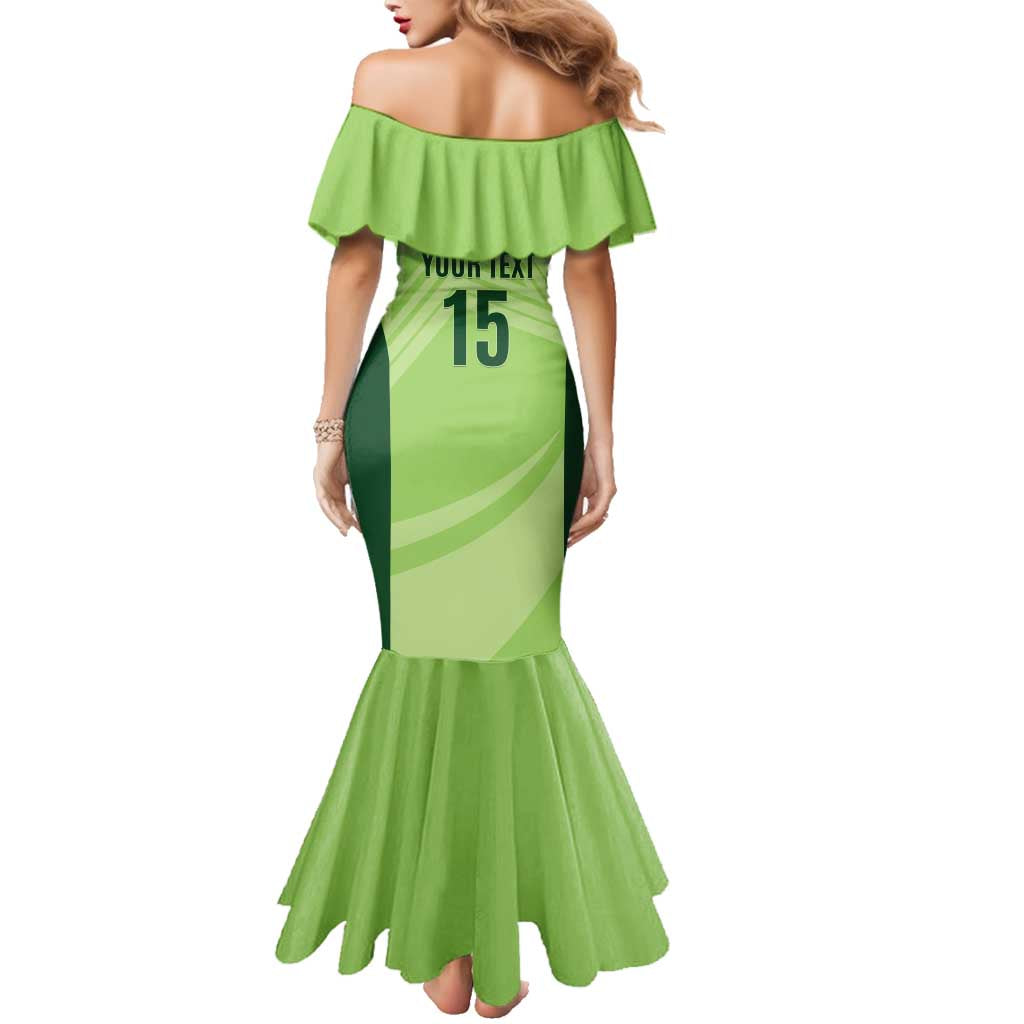 Custom Pakistan Cricket Family Matching Mermaid Dress and Hawaiian Shirt Go Shaheens LT15