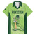 Custom Pakistan Cricket Family Matching Off Shoulder Short Dress and Hawaiian Shirt Go Shaheens LT15