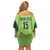 Custom Pakistan Cricket Family Matching Off Shoulder Short Dress and Hawaiian Shirt Go Shaheens LT15