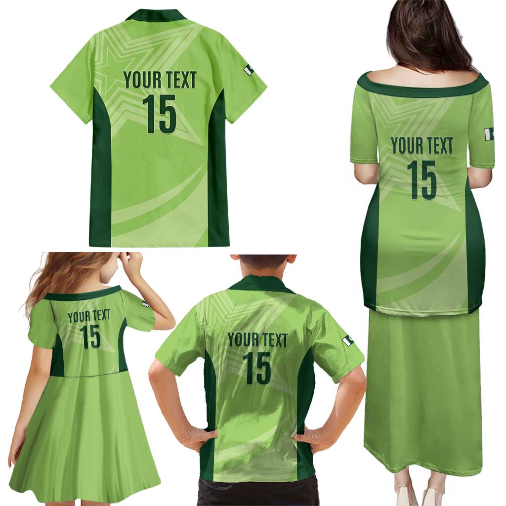 Custom Pakistan Cricket Family Matching Puletasi and Hawaiian Shirt Go Shaheens LT15