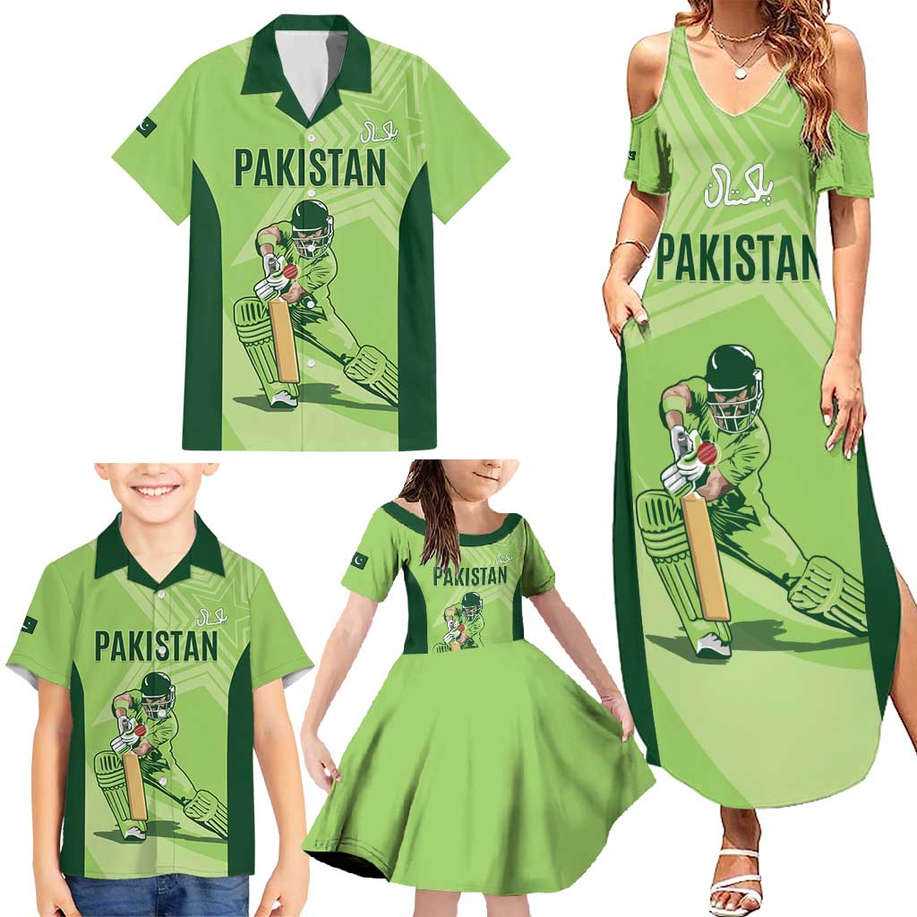 Custom Pakistan Cricket Family Matching Summer Maxi Dress and Hawaiian Shirt Go Shaheens LT15
