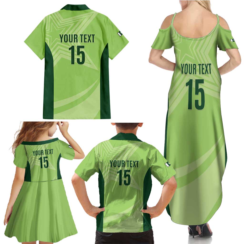 Custom Pakistan Cricket Family Matching Summer Maxi Dress and Hawaiian Shirt Go Shaheens LT15