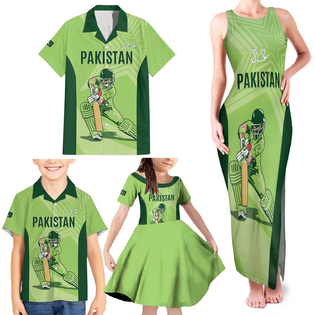 Custom Pakistan Cricket Family Matching Tank Maxi Dress and Hawaiian Shirt Go Shaheens LT15