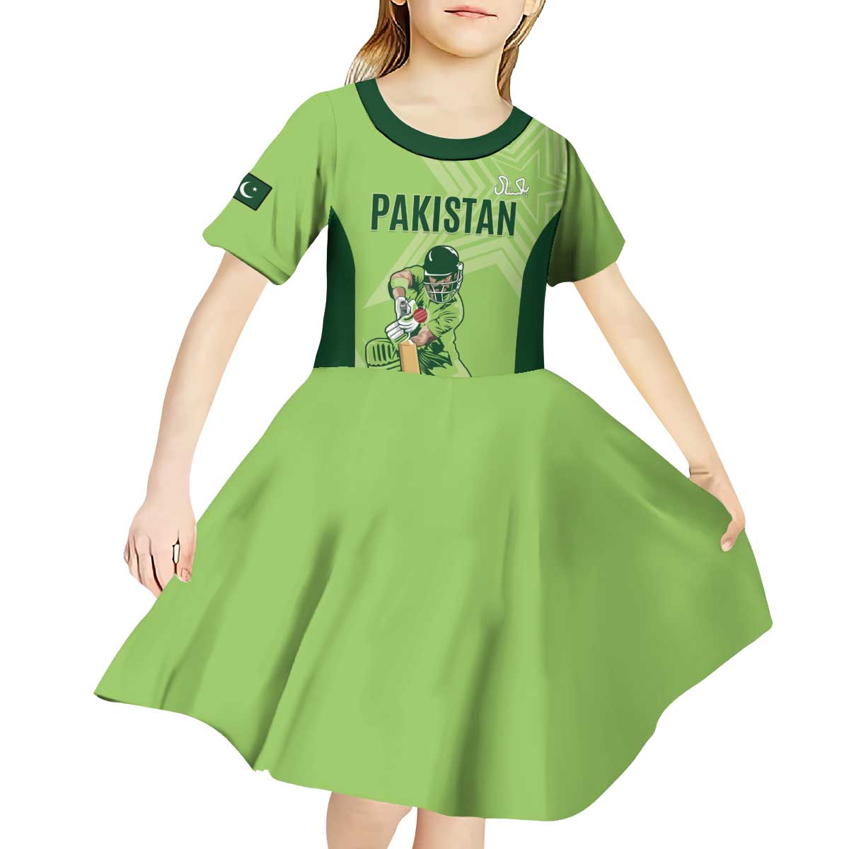Custom Pakistan Cricket Kid Short Sleeve Dress Go Shaheens LT15