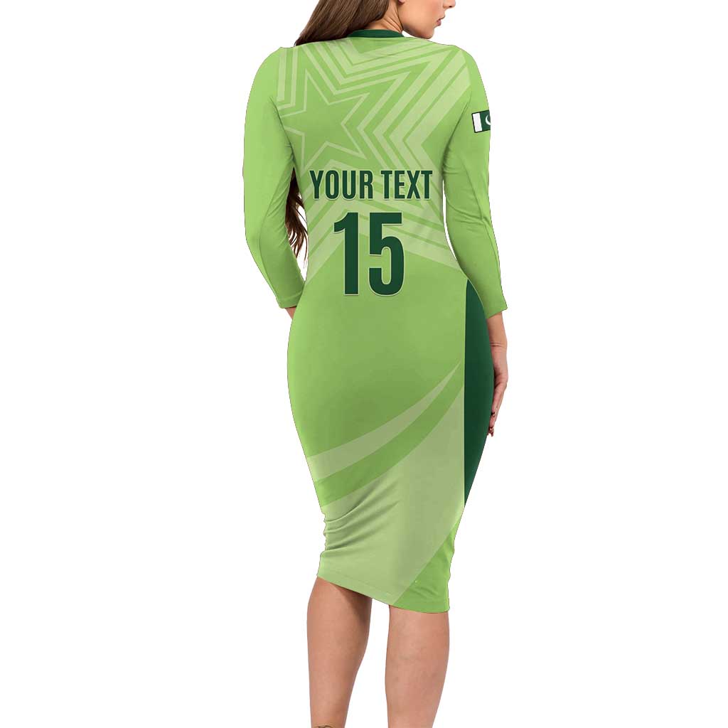 Custom Pakistan Cricket Long Sleeve Bodycon Dress Go Shaheens LT15