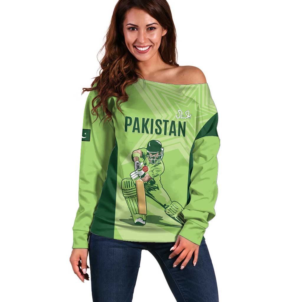 Custom Pakistan Cricket Off Shoulder Sweater Go Shaheens LT15