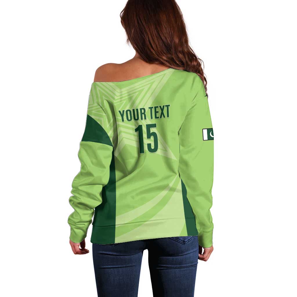 Custom Pakistan Cricket Off Shoulder Sweater Go Shaheens LT15