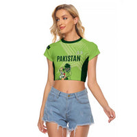 Custom Pakistan Cricket Raglan Cropped T Shirt Go Shaheens LT15