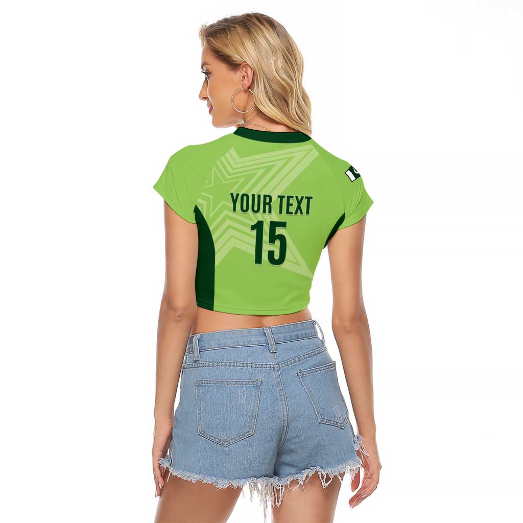 Custom Pakistan Cricket Raglan Cropped T Shirt Go Shaheens LT15