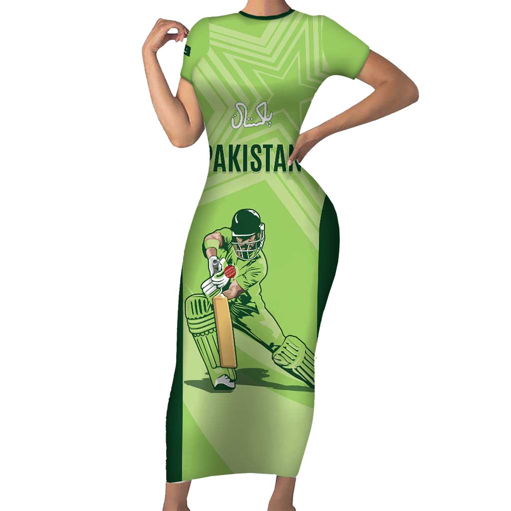 Custom Pakistan Cricket Short Sleeve Bodycon Dress Go Shaheens LT15