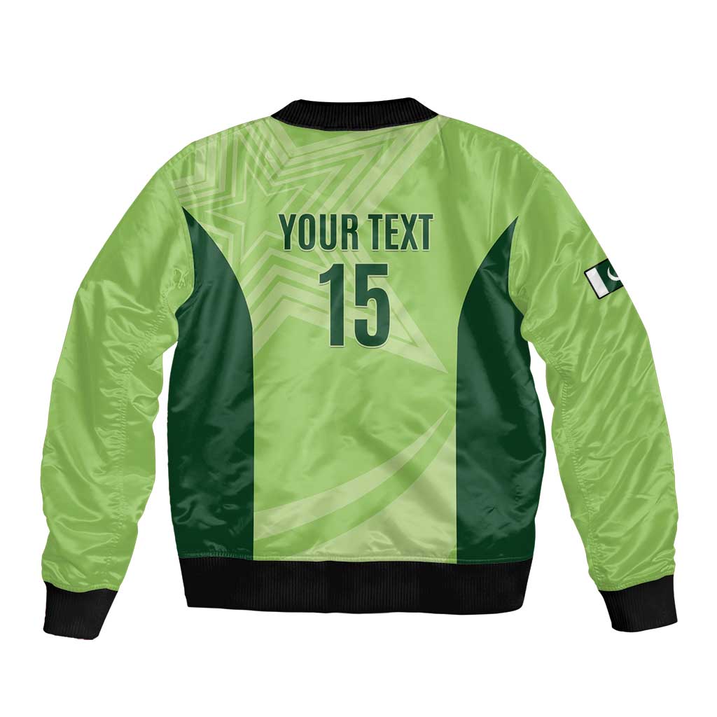 Custom Pakistan Cricket Sleeve Zip Bomber Jacket Go Shaheens LT15