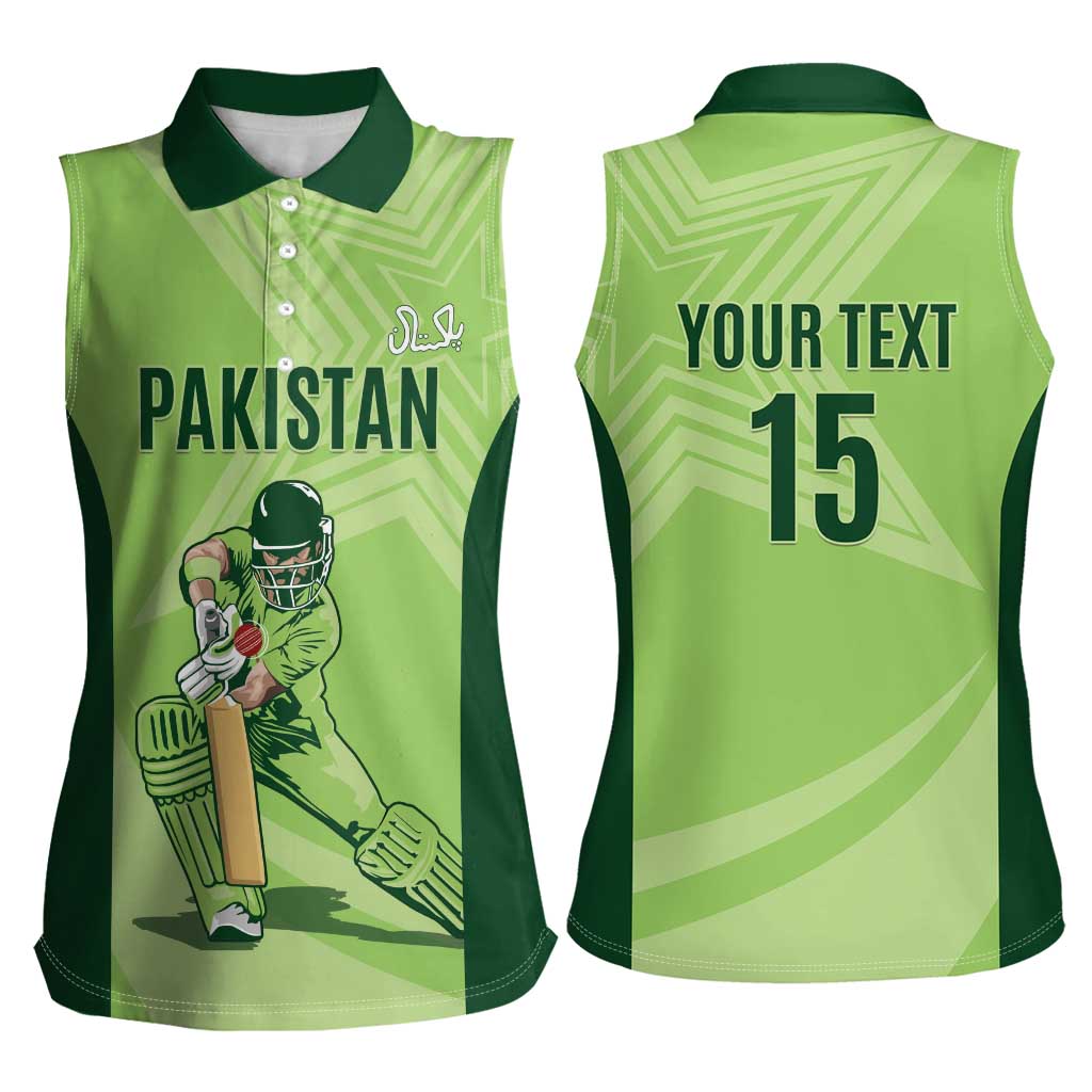 Custom Pakistan Cricket Women Sleeveless Polo Shirt Go Shaheens LT15