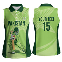 Custom Pakistan Cricket Women Sleeveless Polo Shirt Go Shaheens LT15
