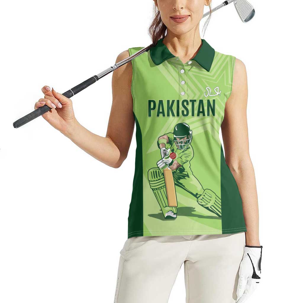 Custom Pakistan Cricket Women Sleeveless Polo Shirt Go Shaheens LT15