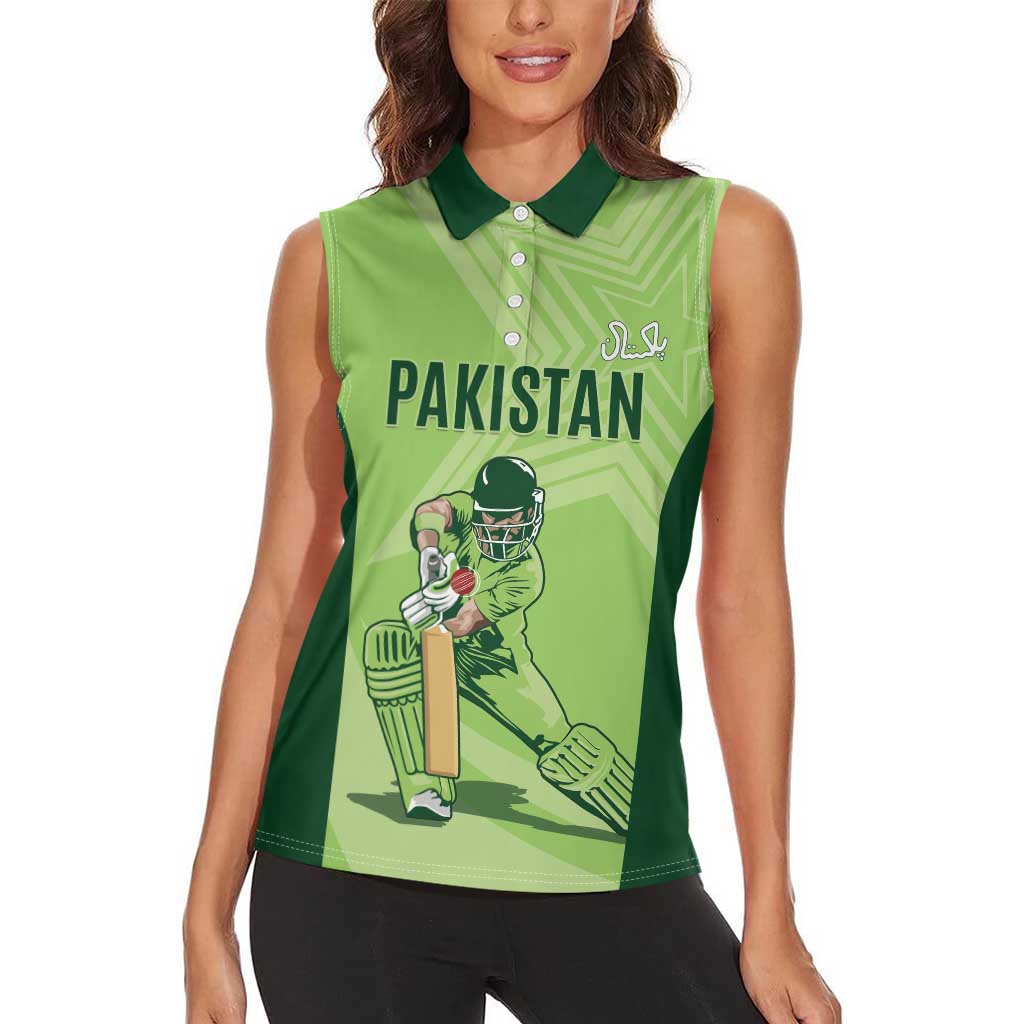 Custom Pakistan Cricket Women Sleeveless Polo Shirt Go Shaheens LT15