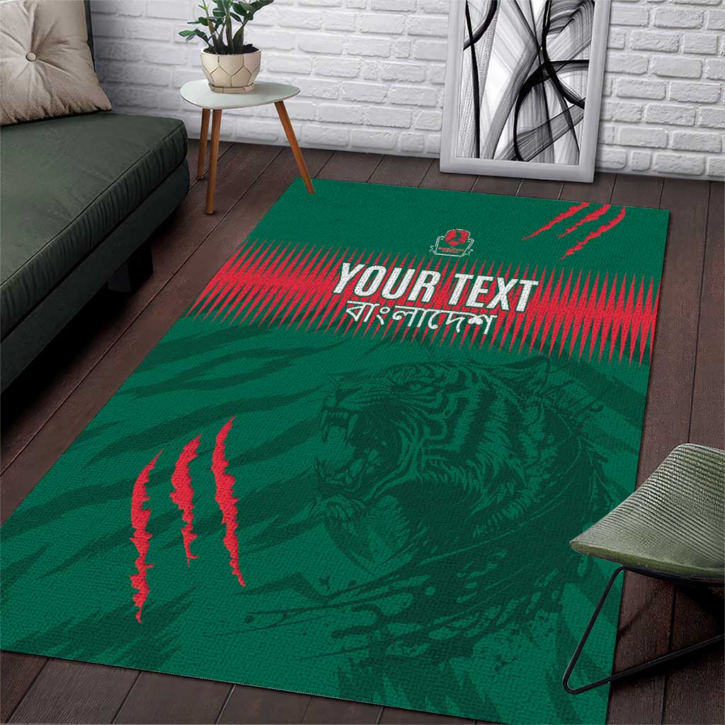 Custom Bangladesh Cricket Area Rug Go Tigers