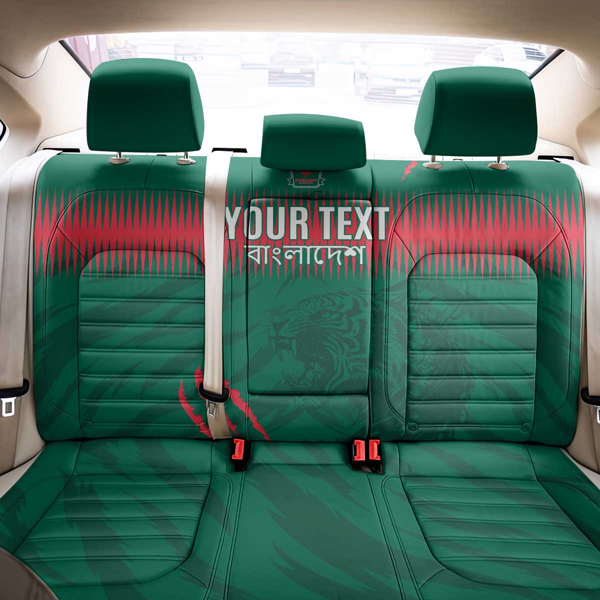 Custom Bangladesh Cricket Back Car Seat Cover Go Tigers