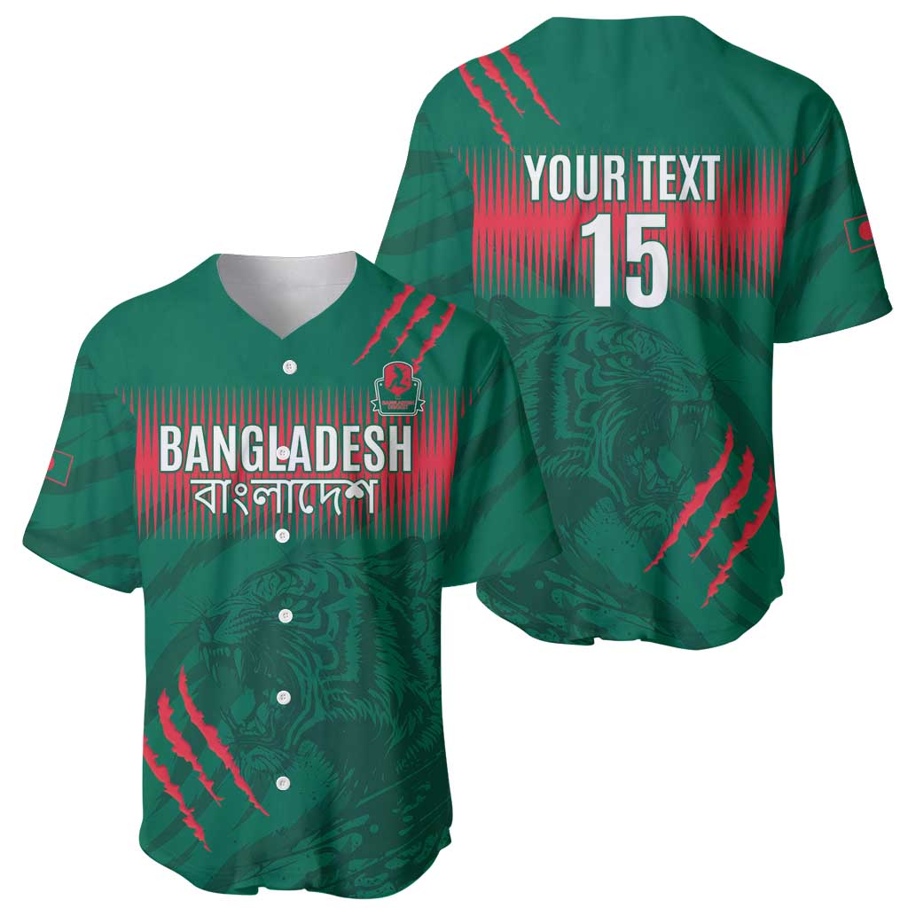 Custom Bangladesh Cricket Baseball Jersey Go Tigers