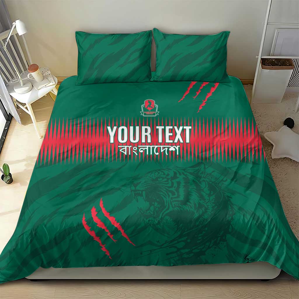 Custom Bangladesh Cricket Bedding Set Go Tigers