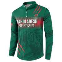 Custom Bangladesh Cricket Button Sweatshirt Go Tigers