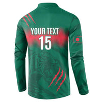 Custom Bangladesh Cricket Button Sweatshirt Go Tigers