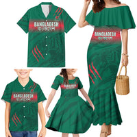 Custom Bangladesh Cricket Family Matching Mermaid Dress and Hawaiian Shirt Go Tigers