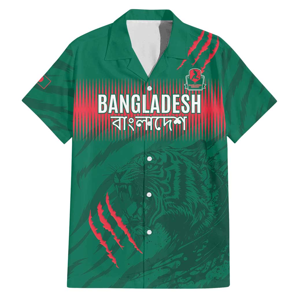 Custom Bangladesh Cricket Family Matching Mermaid Dress and Hawaiian Shirt Go Tigers