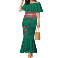 Custom Bangladesh Cricket Family Matching Mermaid Dress and Hawaiian Shirt Go Tigers