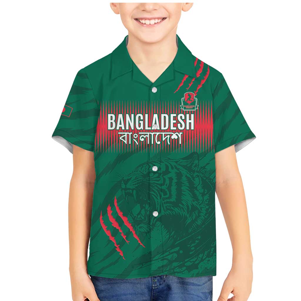 Custom Bangladesh Cricket Family Matching Mermaid Dress and Hawaiian Shirt Go Tigers