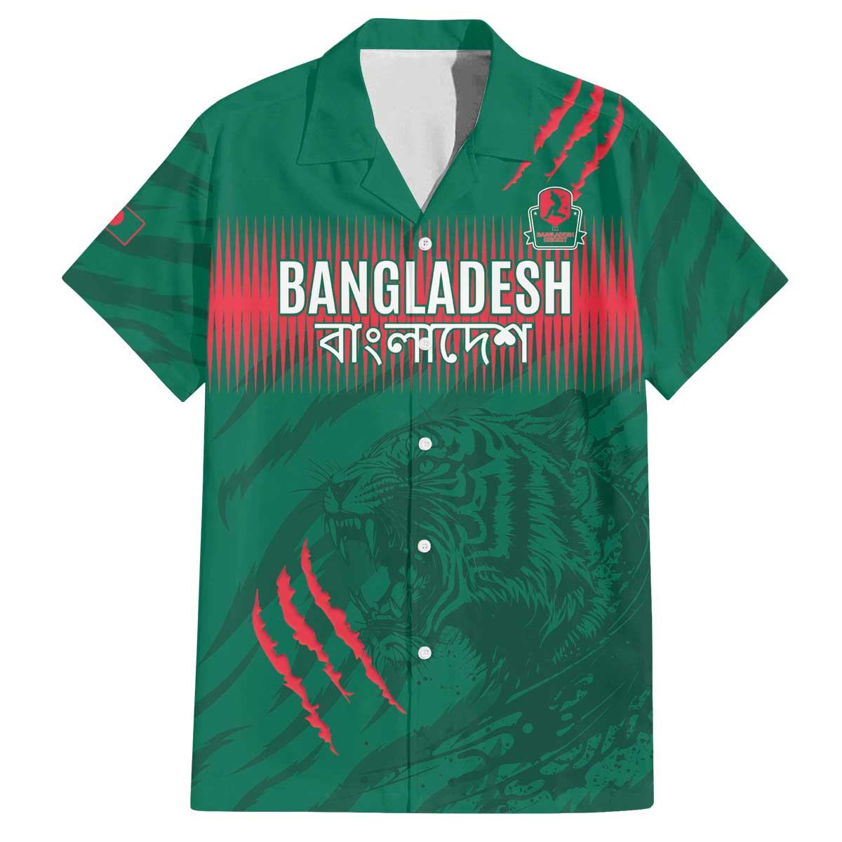 Custom Bangladesh Cricket Family Matching Off The Shoulder Long Sleeve Dress and Hawaiian Shirt Go Tigers