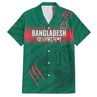 Custom Bangladesh Cricket Family Matching Off The Shoulder Long Sleeve Dress and Hawaiian Shirt Go Tigers