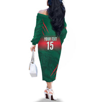 Custom Bangladesh Cricket Family Matching Off The Shoulder Long Sleeve Dress and Hawaiian Shirt Go Tigers