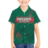 Custom Bangladesh Cricket Family Matching Off The Shoulder Long Sleeve Dress and Hawaiian Shirt Go Tigers