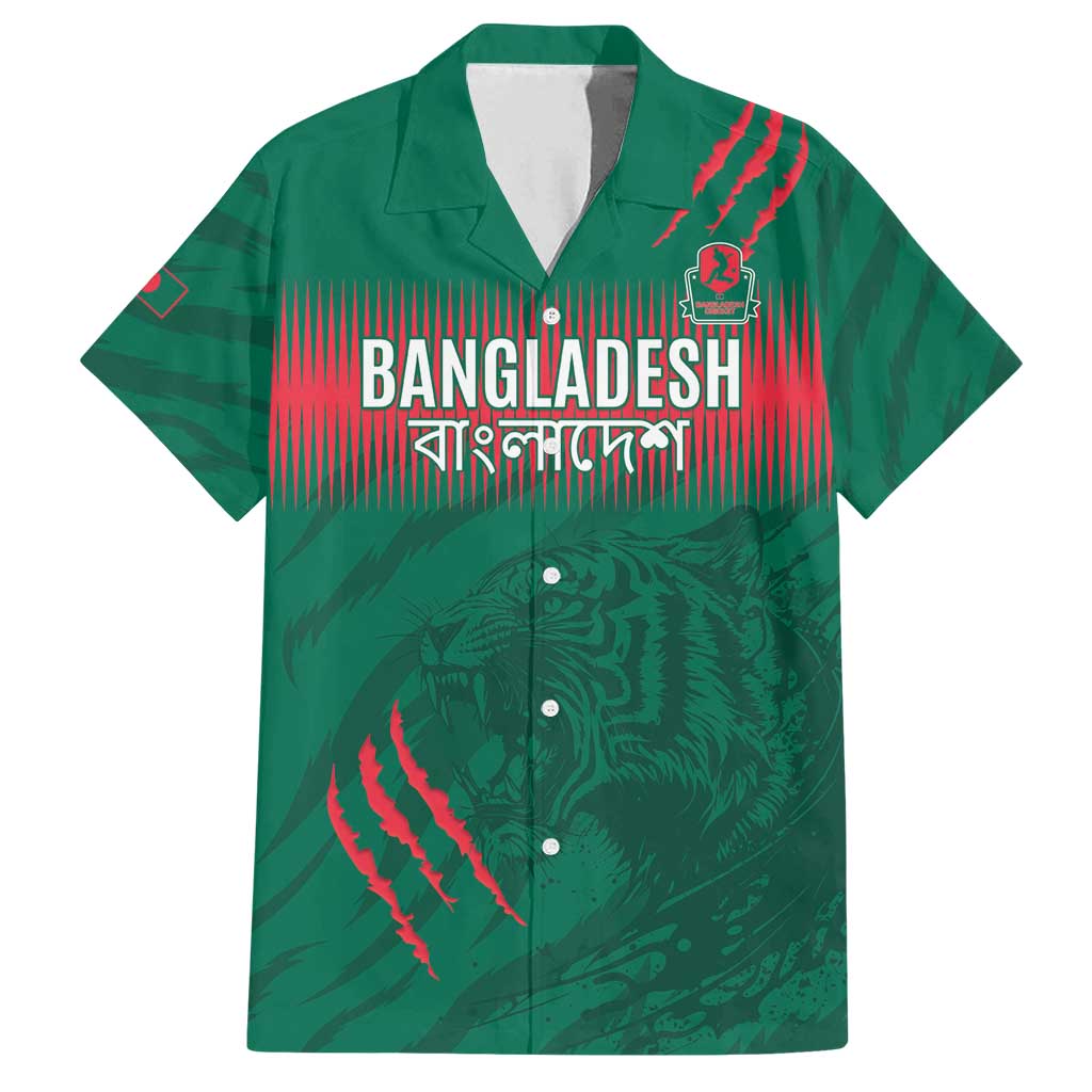 Custom Bangladesh Cricket Family Matching Off Shoulder Maxi Dress and Hawaiian Shirt Go Tigers