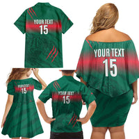 Custom Bangladesh Cricket Family Matching Off Shoulder Short Dress and Hawaiian Shirt Go Tigers