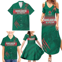 Custom Bangladesh Cricket Family Matching Summer Maxi Dress and Hawaiian Shirt Go Tigers