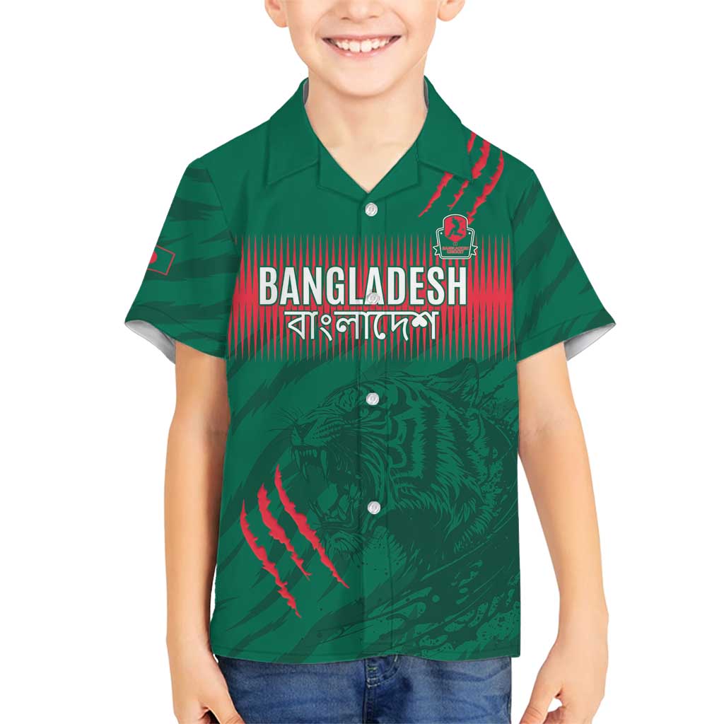 Custom Bangladesh Cricket Family Matching Summer Maxi Dress and Hawaiian Shirt Go Tigers