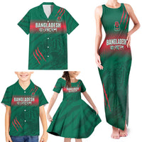 Custom Bangladesh Cricket Family Matching Tank Maxi Dress and Hawaiian Shirt Go Tigers