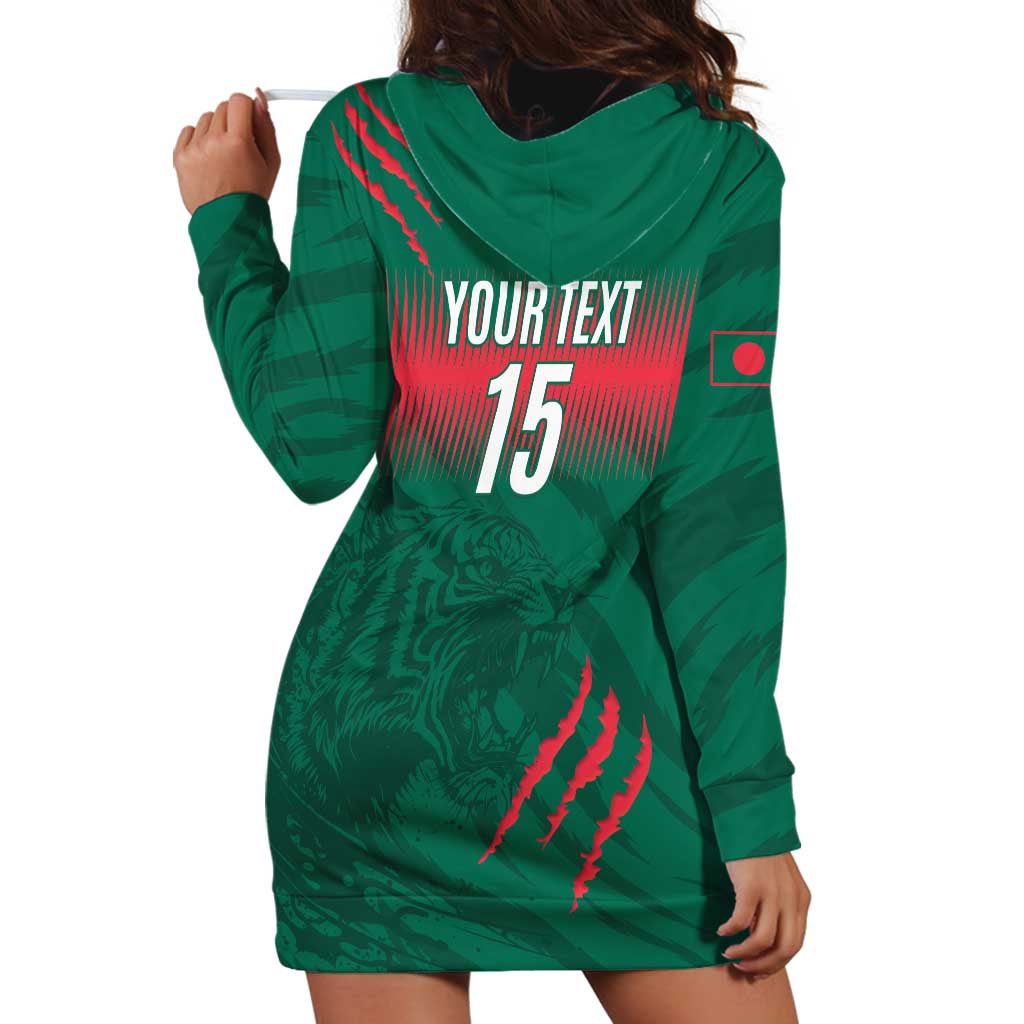 Custom Bangladesh Cricket Hoodie Dress Go Tigers