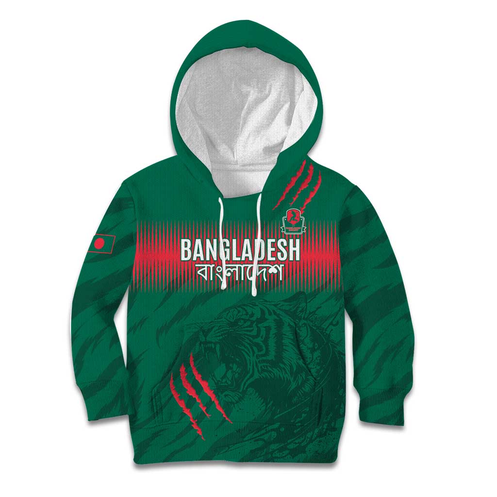 Custom Bangladesh Cricket Kid Hoodie Go Tigers