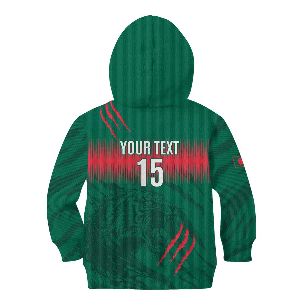 Custom Bangladesh Cricket Kid Hoodie Go Tigers