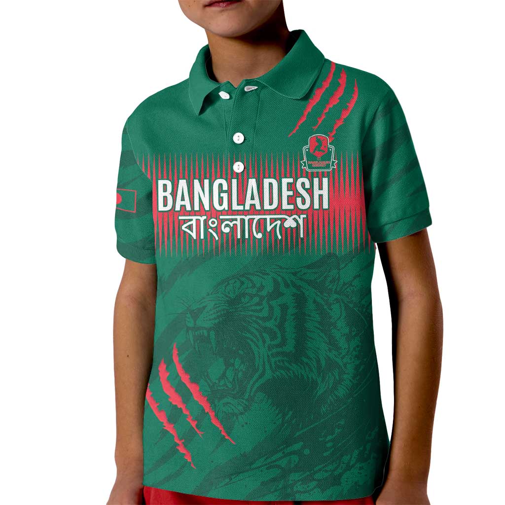 Custom Bangladesh Cricket Kid Polo Shirt Go Tigers