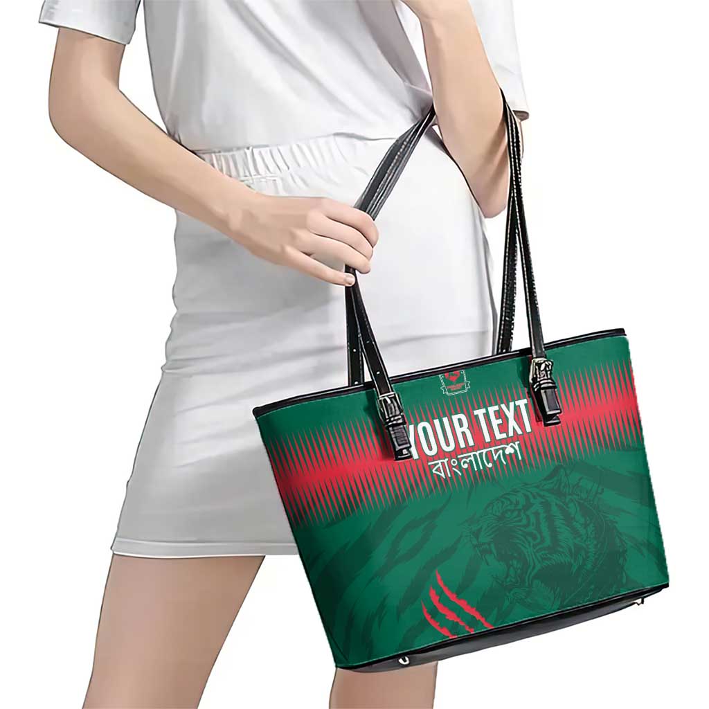 Custom Bangladesh Cricket Leather Tote Bag Go Tigers