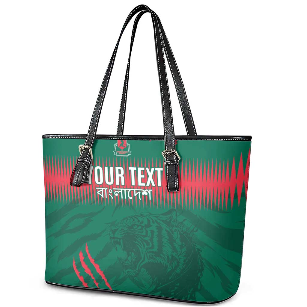 Custom Bangladesh Cricket Leather Tote Bag Go Tigers