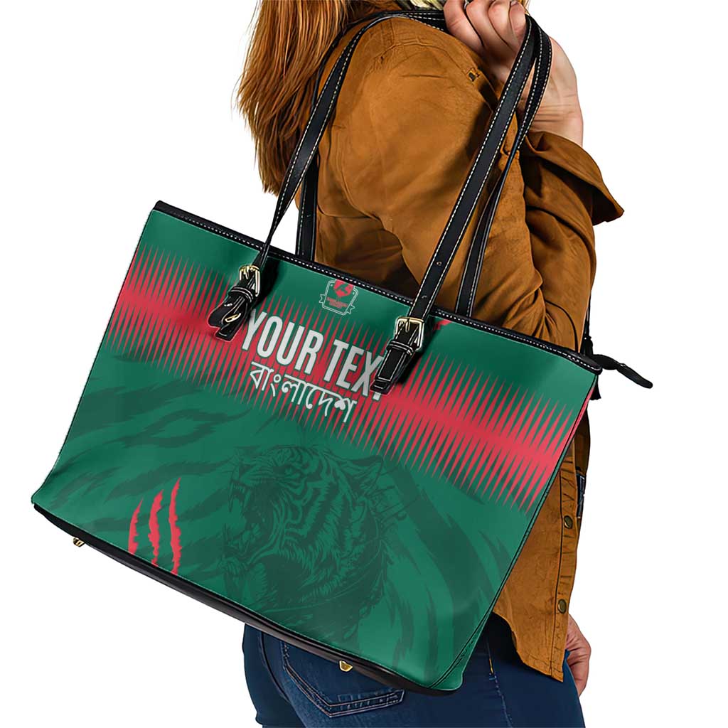 Custom Bangladesh Cricket Leather Tote Bag Go Tigers