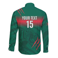 Custom Bangladesh Cricket Long Sleeve Button Shirt Go Tigers