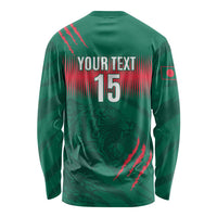 Custom Bangladesh Cricket Long Sleeve Shirt Go Tigers
